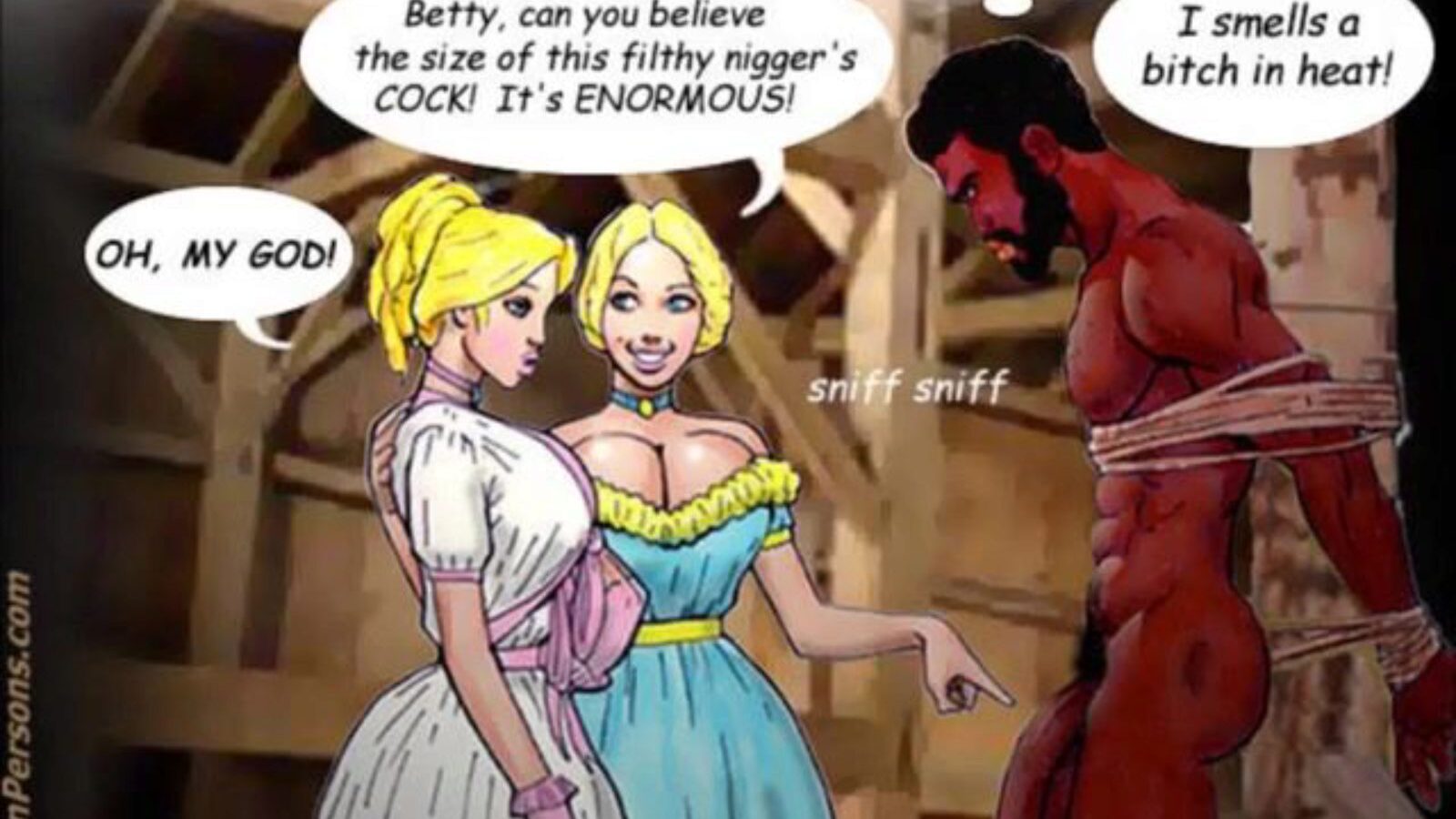 Plantation Plantation holder Betty  her friend Samatha are Large Ebony Weenie Harlots and they have thier way with one they have bound up in the barn, then many of his friends arrive  the balance of vigour shifts